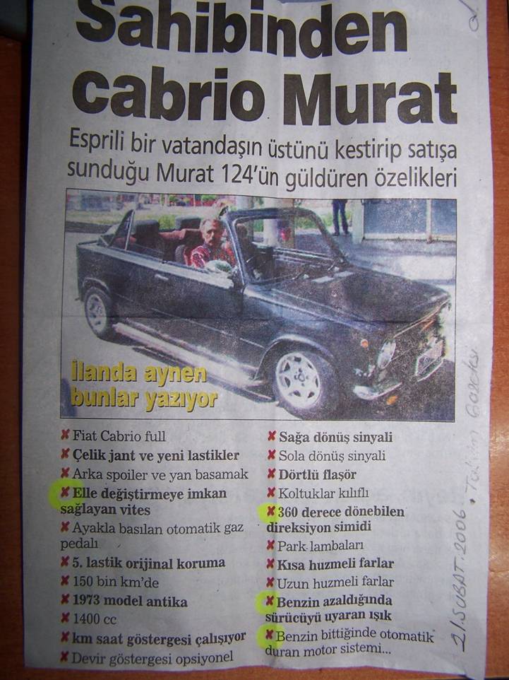 cabrio satılık araba customcars murat124