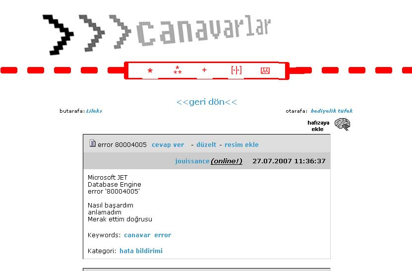 canavar error