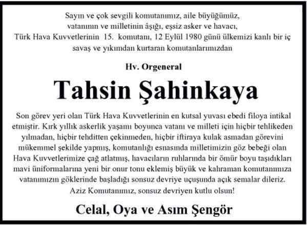 TahsinŞahinkaya morte